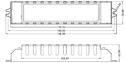Product dimensions diagram showing 146×30×22.5mm measurements